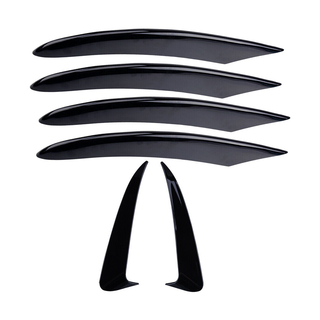 Black Front & Rear Bumper Side Vent Canards Fits For Mercedes Benz W205 Sport