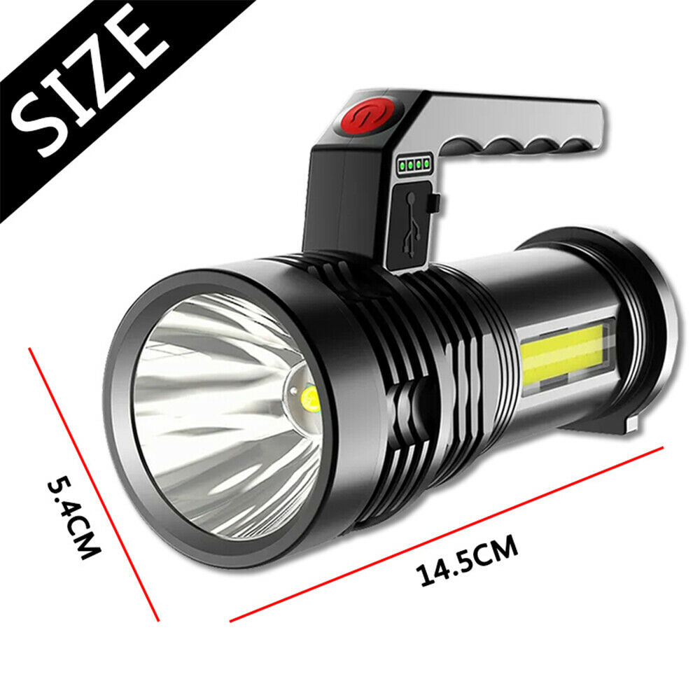 200000 LM LED Searchlight Spotlight USB Rechargeable Hand Torch Work Light Lamp