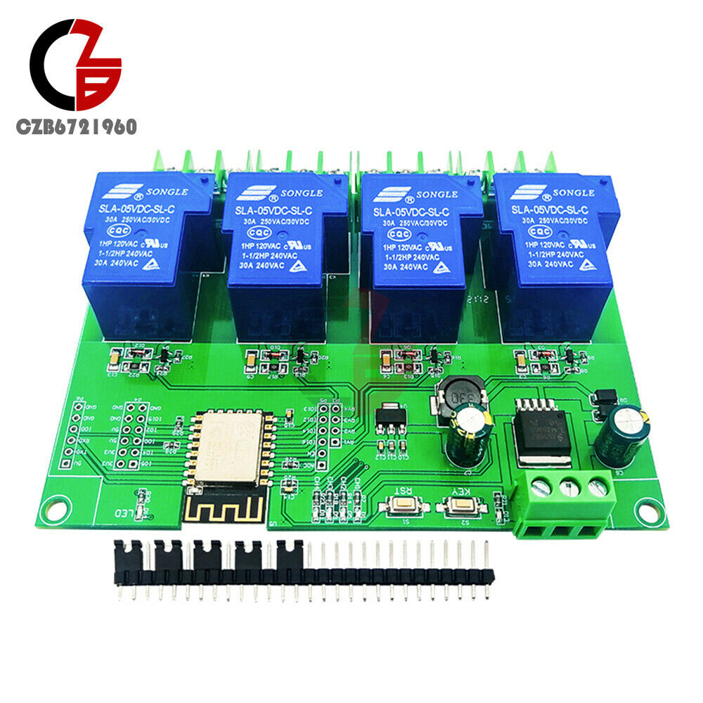 Smart ESP-12F DC 7-28/5V Power Supply Esp8266 Wifi 4Channels 5V/30A Relay Module