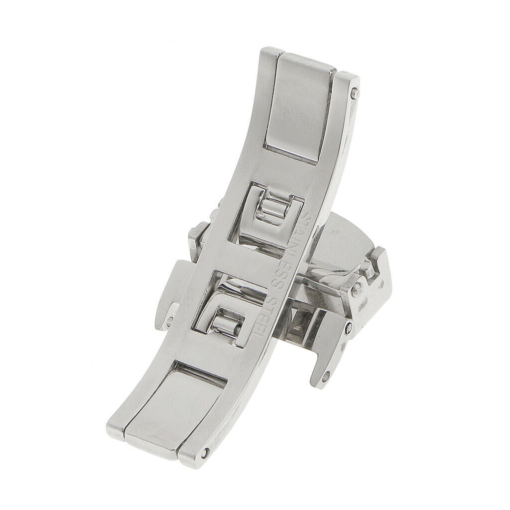 Stainless Steel Butterfly Clasp Watch Buckle Push Belt Strap Clasp 16 mm