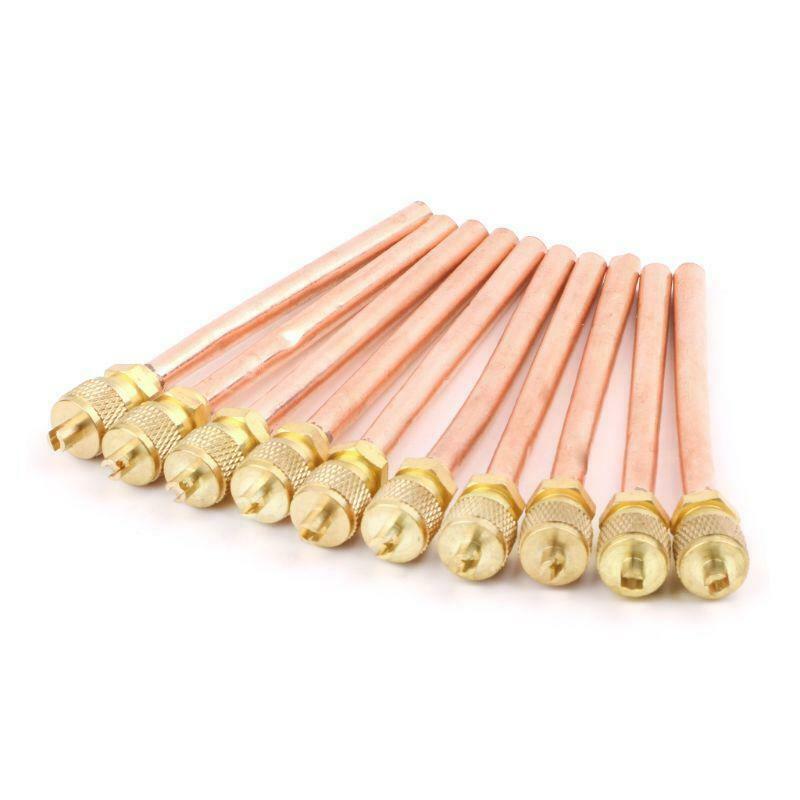 10x Air Conditioner Refrigeration Access Valves 6mm OD Copper Tube Filling Part