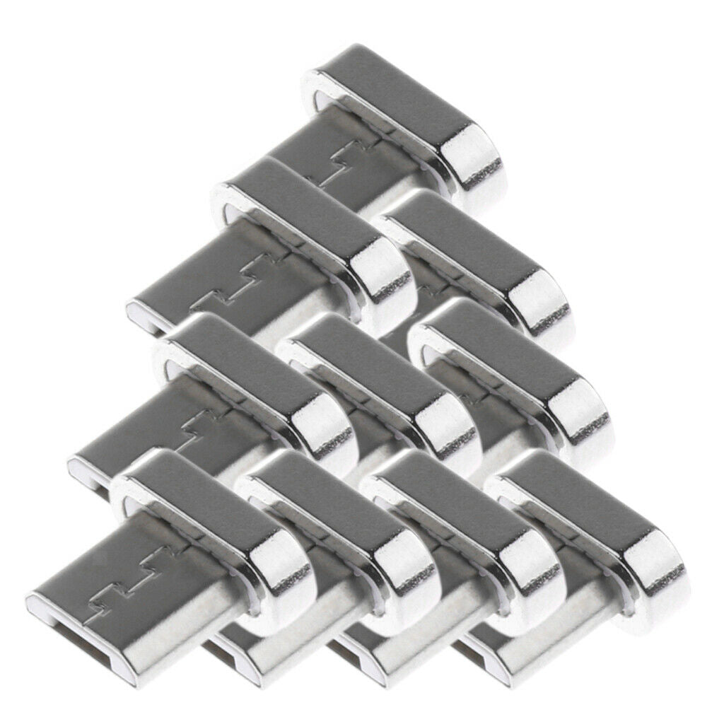 Prettyia 10 Piece Micro USB Male Cord Magnetic Tip Charger Adapter Connector