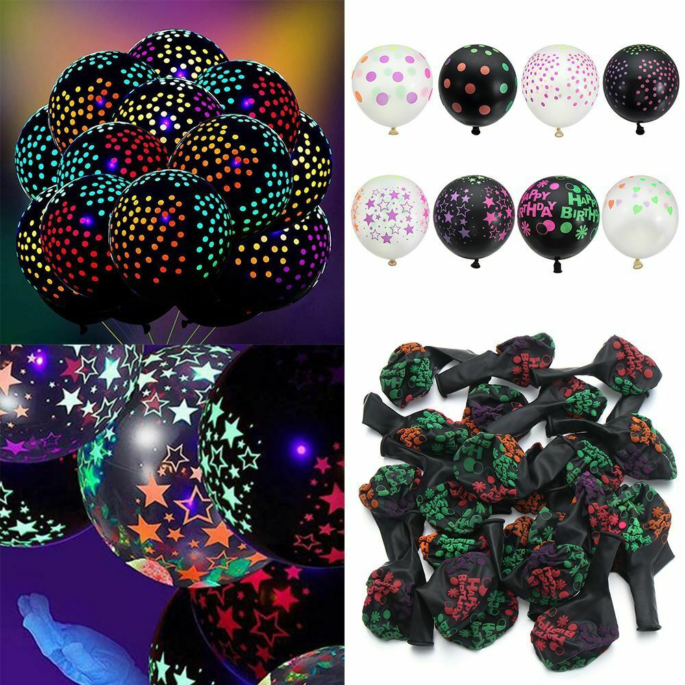 Supplies Latex Balloon Neon Glow Balloons Luminous Balloons UV Blacklight