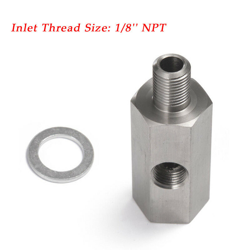1/8'' NPT Oil Pressure Sensor Tee Adapter Fitting Turbo Supply Feed Line Gauge