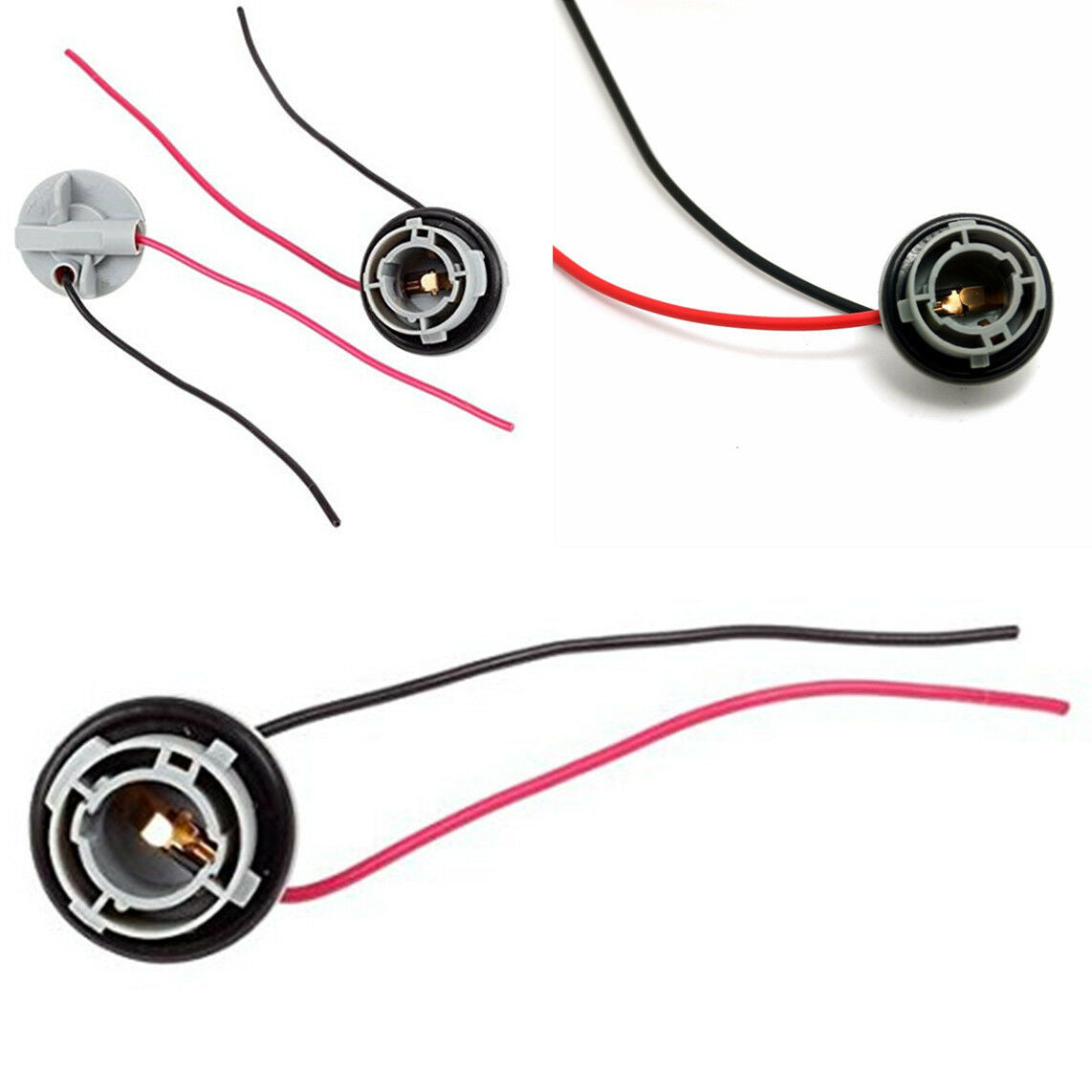 2Pcs Car 1156/7506/BA15S LED Bulb Turn Signal Brake Light Socket Harness Plugs