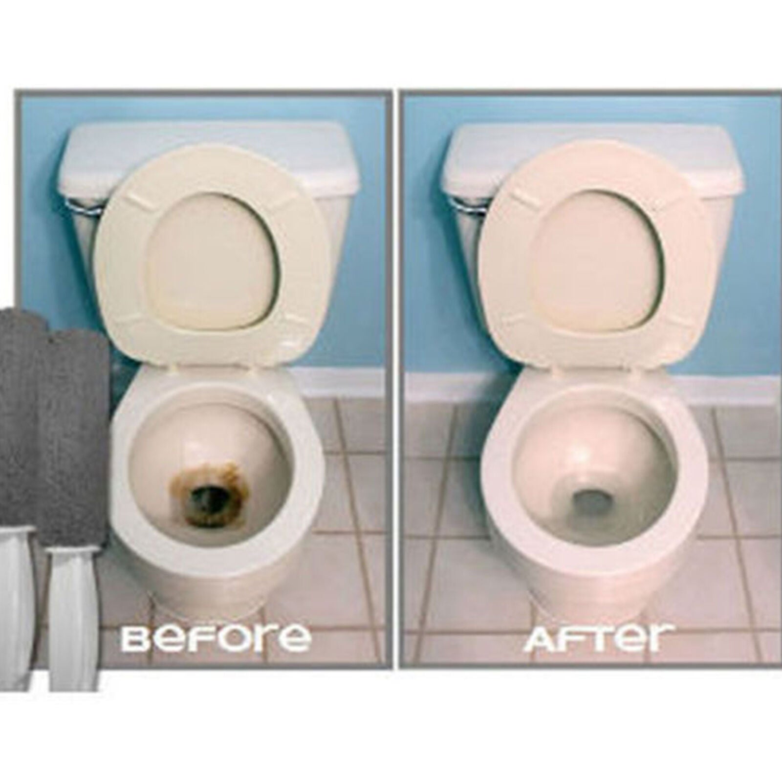 Practical Portable 2PCS Water Toilet Bowl Ring X Pumice Stone Cleaner Wand Brush
