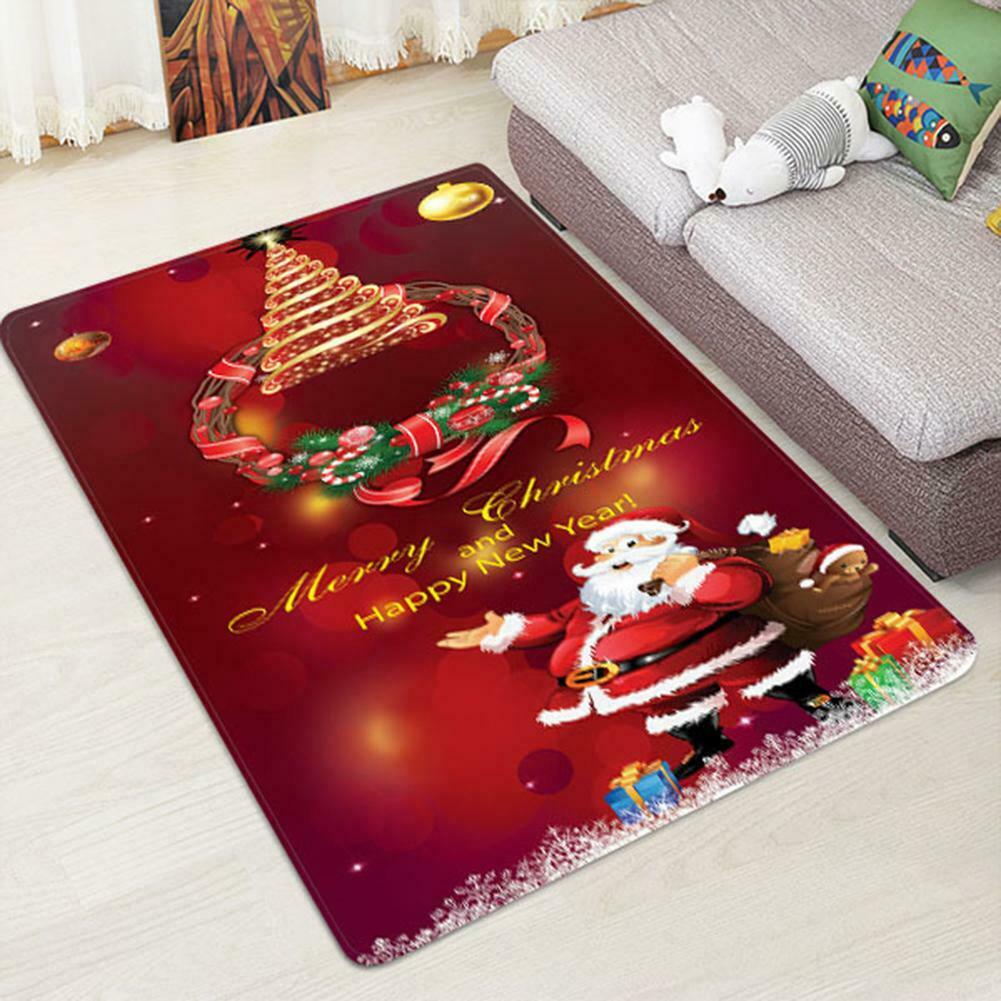 40x120cm Christmas Santa Claus Anti-slip Pad Kitchen Floor Mat Carpet Rug @