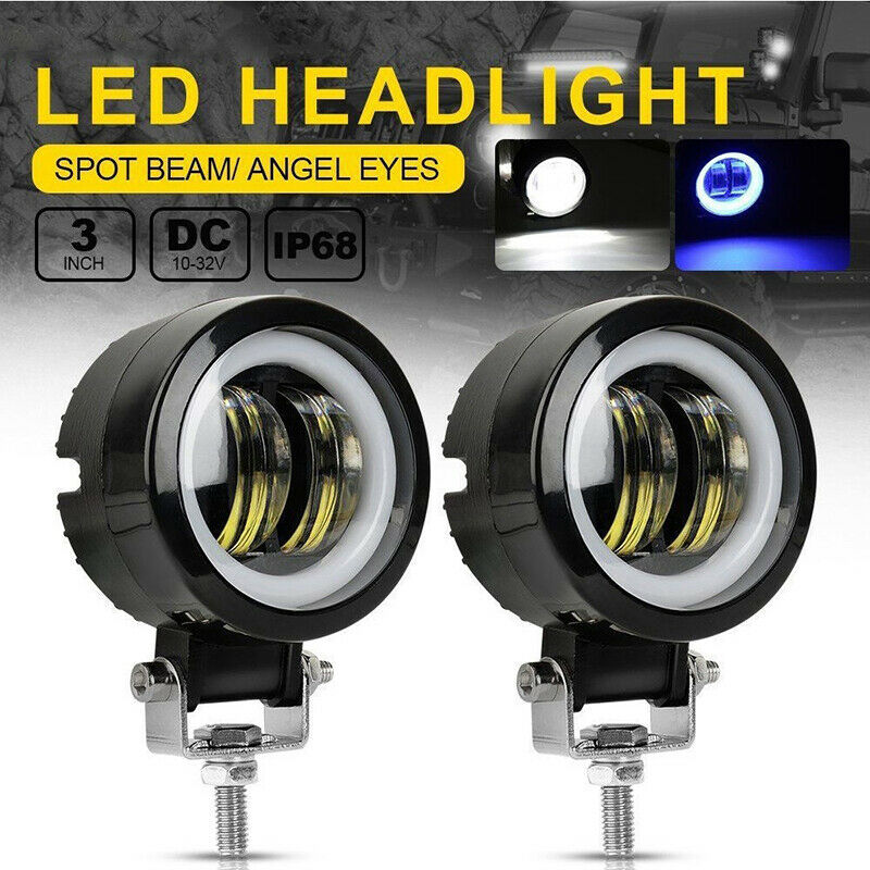 3.2Inch 20W Waterproof Round LED Work Light Bar 6500K For Motorcycle Offroad Tt