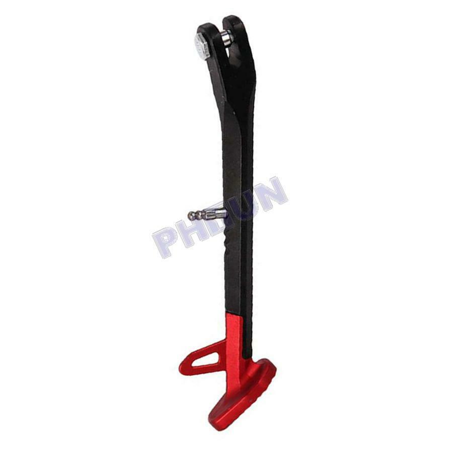 8.6inch CNC Motorcycle Side Stand Leg Kickstand Black & Red Aluminum Universal