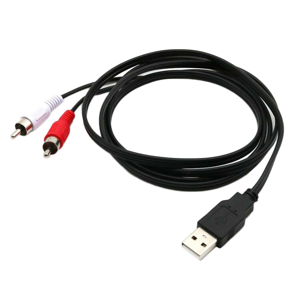 USB2.0 Male to 2 RCA Male AV Converter Audio Adapter Cable for HDTV TV