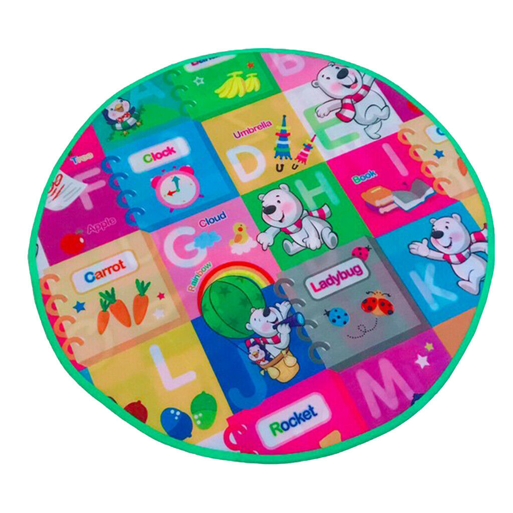 Toddler Play Crawl Mat, Round Baby Playmat, Non-Slip Waterproof Mat for