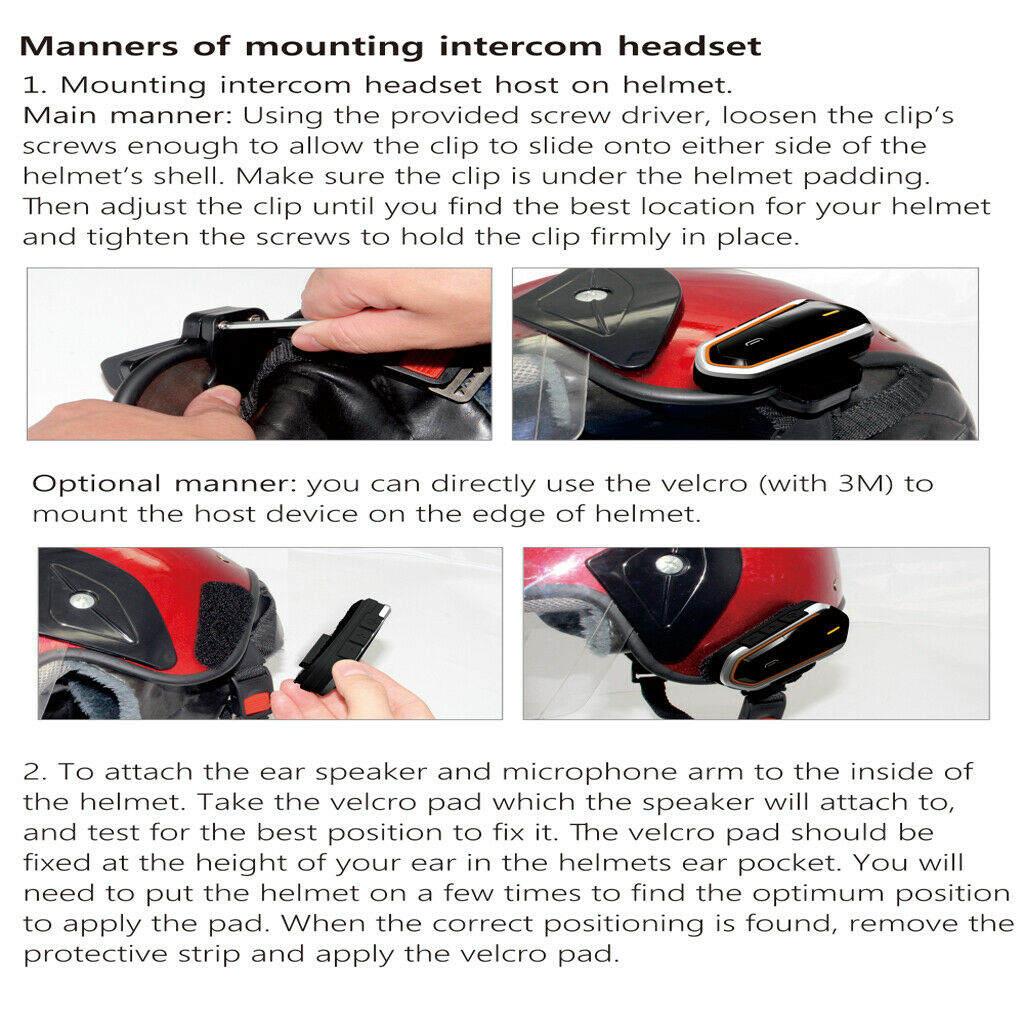 Bluetooth Intercom Intercom Headset For Motorcycle Helmet BT 2 Riders 1000 M