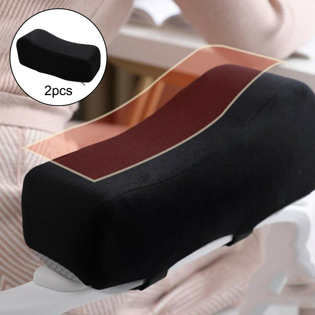 2 PCS Comfy Chair Armrest Pad Memory Foam Thick Elbow Pillow Support Forearm