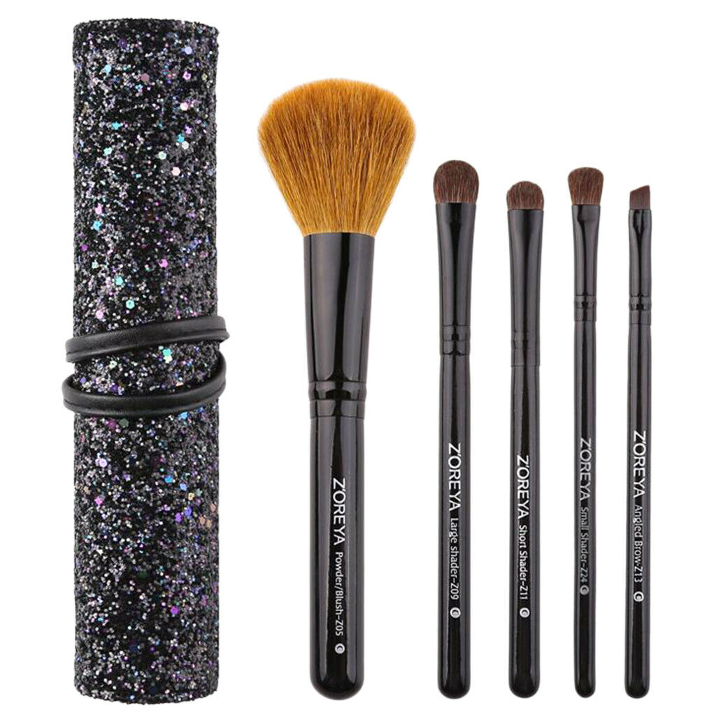 Makeup Beauty Brushes Powder Portable Wooden Handle Eyeliner Brush Black