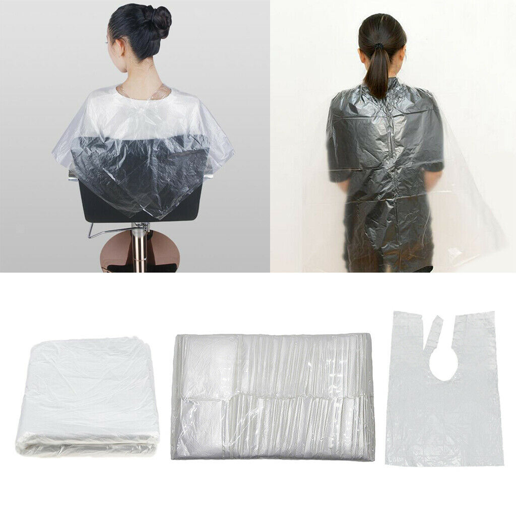 200Pcs Disposable Hair Cutting Cape Clear Home DIY Hair Salon Gowns Barber Capes