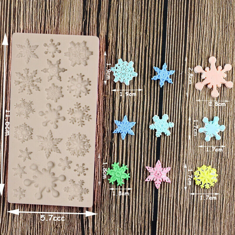 Christmas Snowflake Pattern Silicone Mold Chocolate Cake Baking Non-Sti.l8