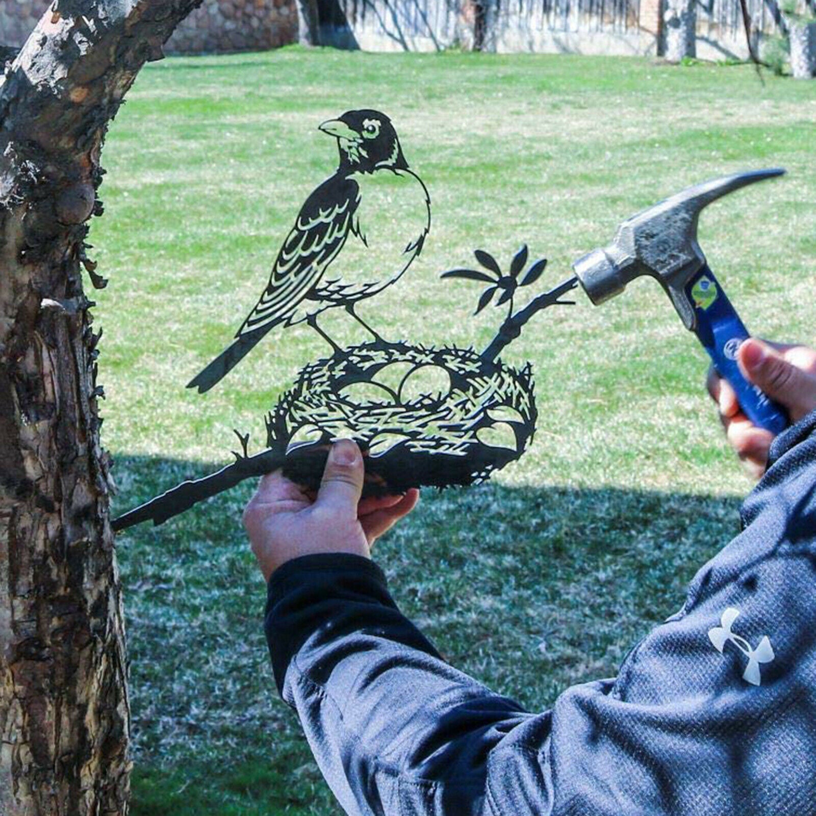 Creative Iron Silhouette Art Gate Fence Branch Yard Farmhouse Decoration