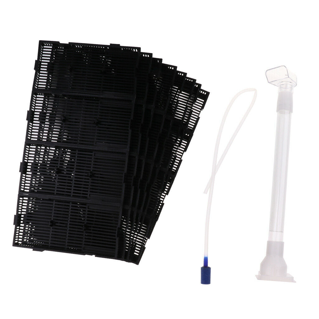 2 Pcs Fish Tank Under Water Filter Aquarium Bottom Filtration Plate Air Tube