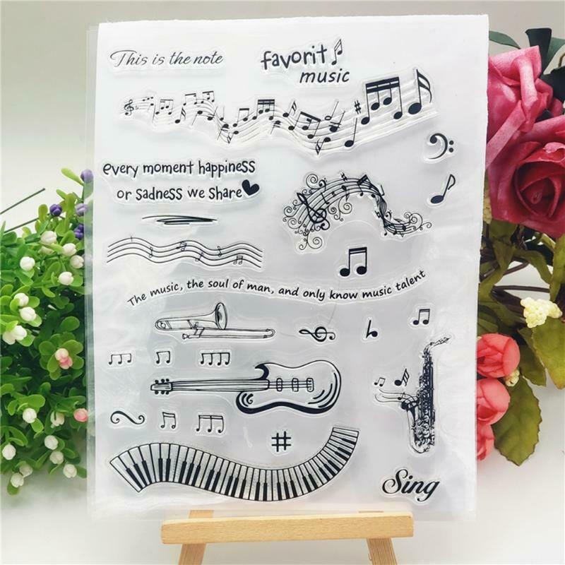 Music Notes Silicone Clear Seal Stamp DIY Scrapbook Embossing Photo Album Decor