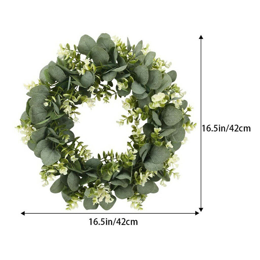 Easter Decor Artificial Eucalyptus Green Leaf Wreath Spring Summer Door Decor