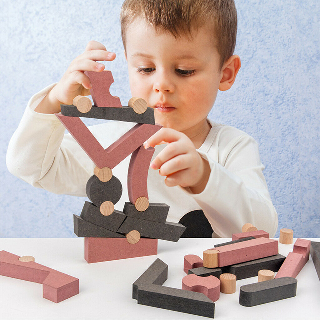 Wooden building blocks toys children preschool development educational toys