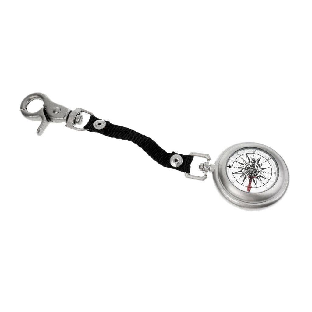 Portable Camping Keychain Compass for Survival Camping Hiking with Gear Hook