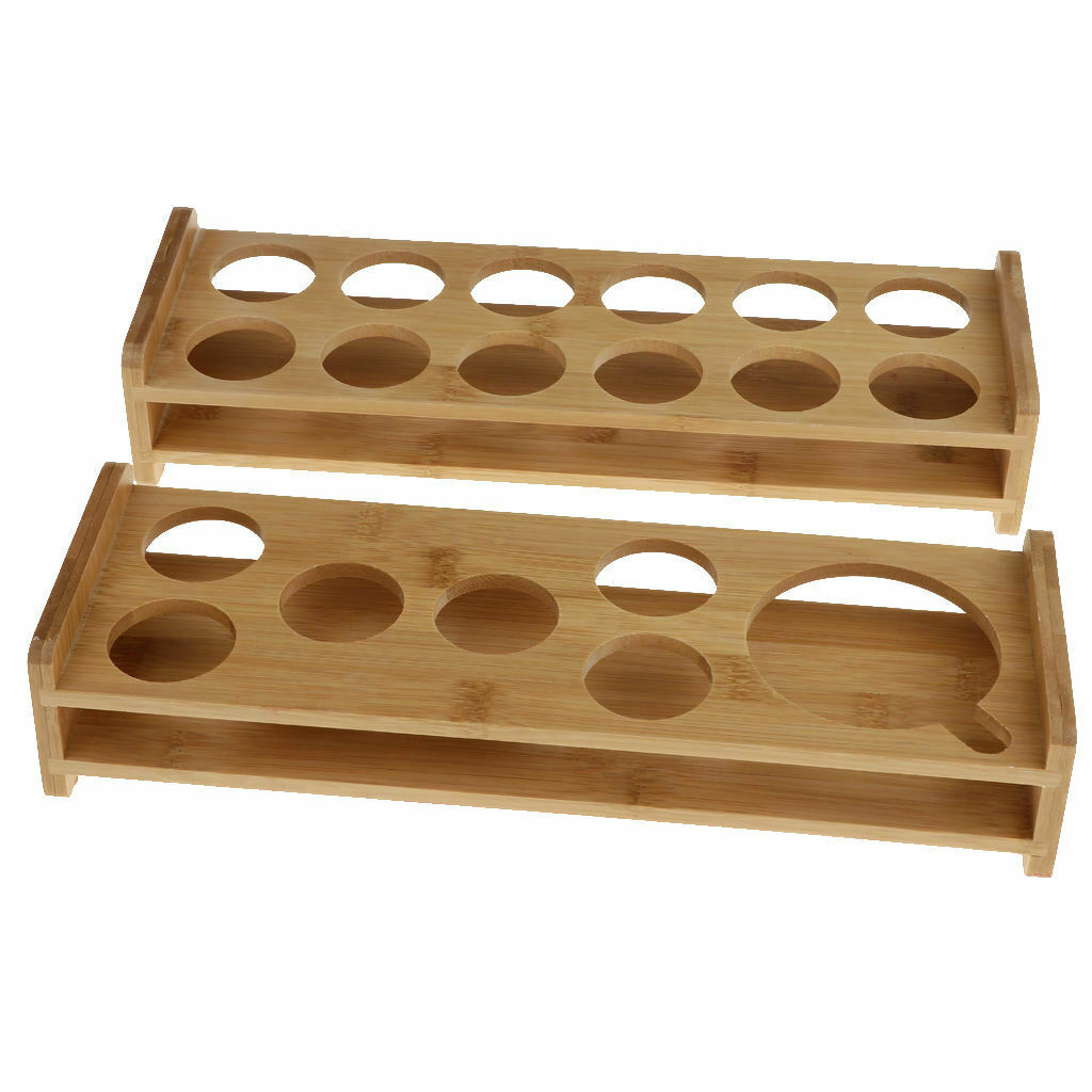 Bamboo Cup Holder Organizer Rack 7/12 Holes Home Cup Storage Holder Stand