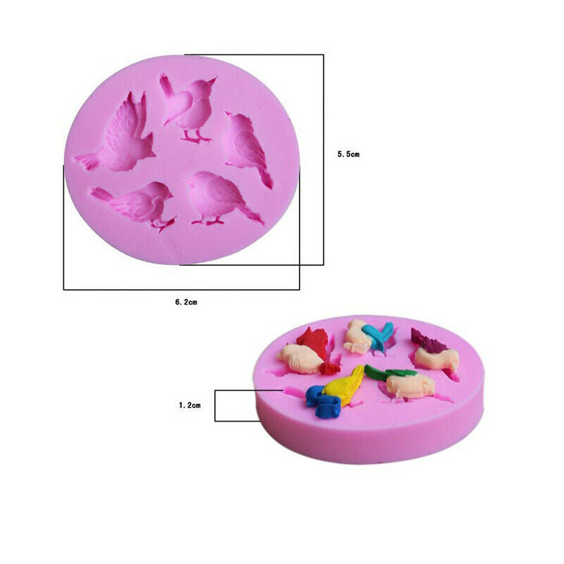 1Pcs Bird's Silicone Soft Candy Mold Cake Decorating Tool Candy Chocolate.l8