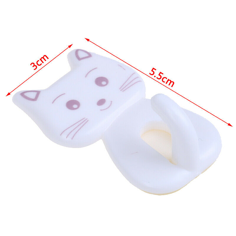 3pcs Self Adhesive Wall Decor Hooks Cute Cat Door Racks Hanger Towel Hold.l8