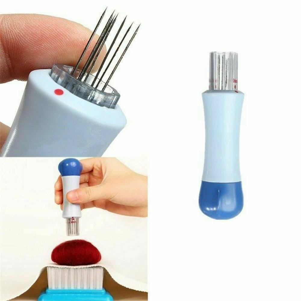 1* Needle Felting Handle Clover with Seven Needles Wool Tool Applique DIY Craft