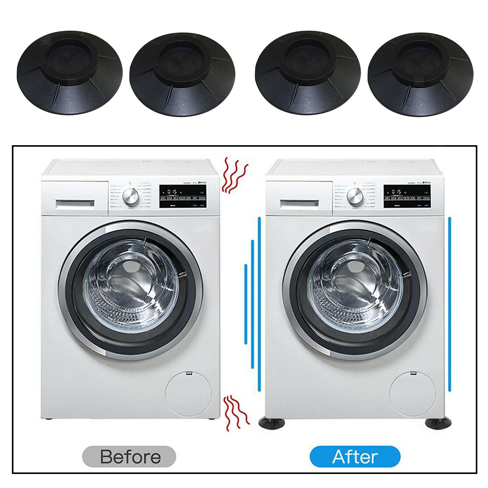 Anti Vibration Pads for Washing Machine | Non Feet Pad for Appliance 4 Pack