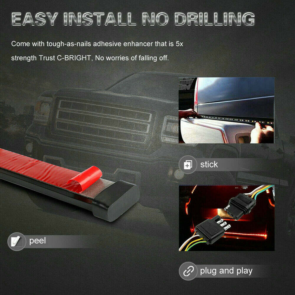 60"Truck Tailgate LED Light Bar Brake Reverse Turn Signal Stop Tail Strip 2021