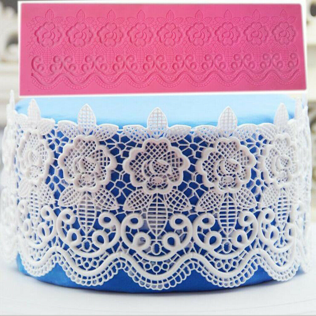 Silicone Flower Lace Impression Mold Cake Decor Bake Emboss Pad Mold