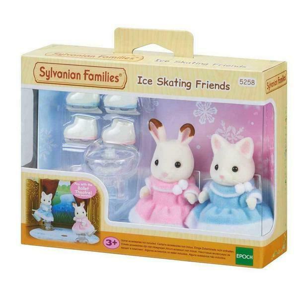 New! 5258 Sylvanian Families Ice Skating Friends Rabbit & Cat Set Girls Age 3+