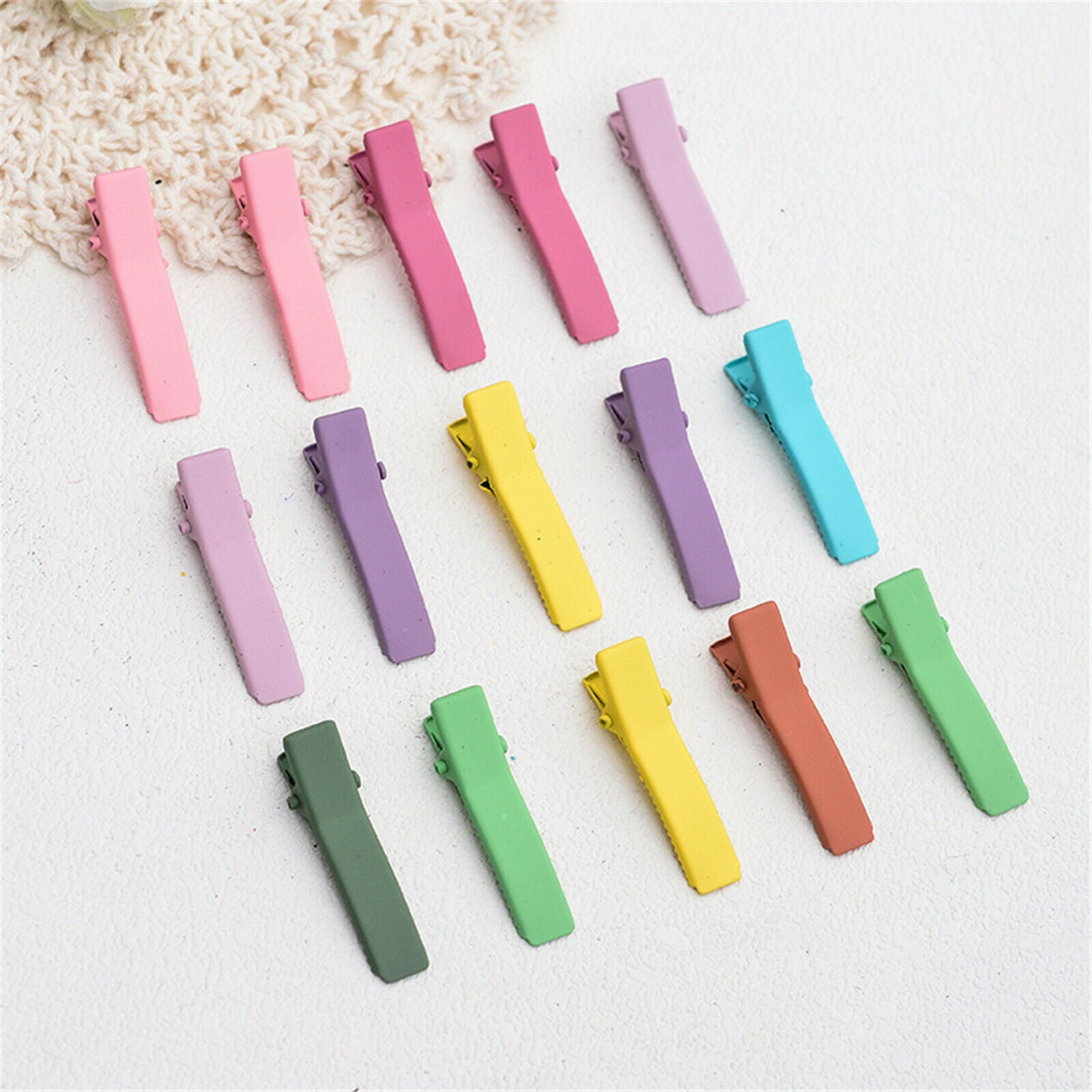 10PCS Mixed Candy Color Plated Simple Style Hair Clip Barrette Hairpin Headwear