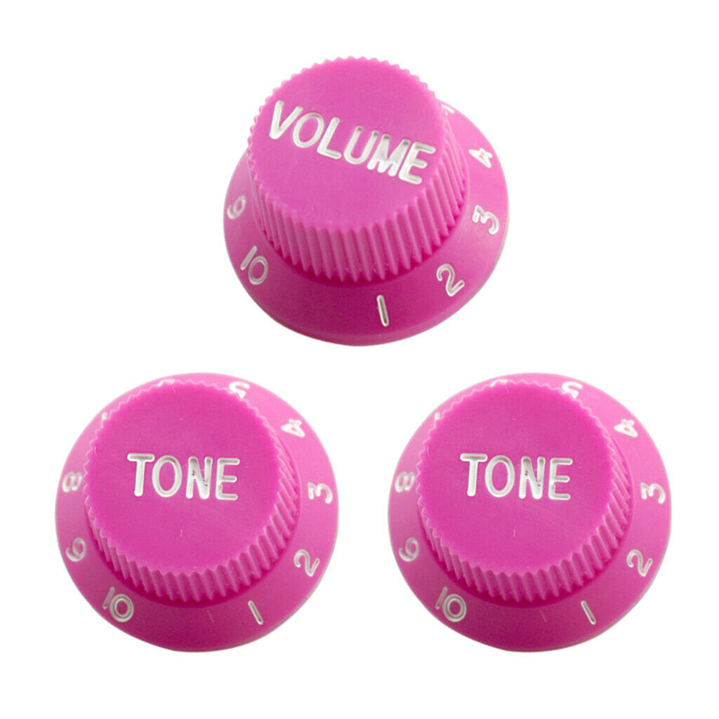 3pcs Bell Style Guitar Speed Knobs 1 Volume&2 Tone for ST SQ Guitar Pink