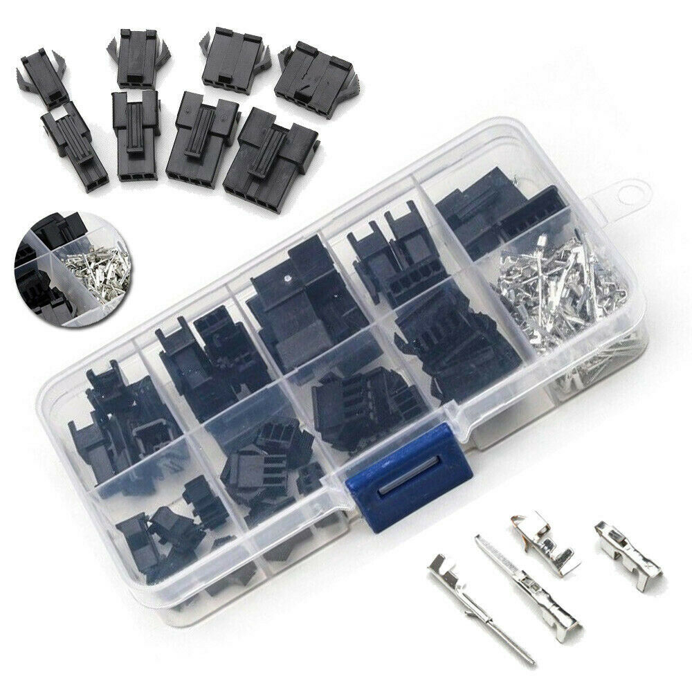 200 x /Box 2/3/4/5Pin JST-2.54mm Terminal Wire Connector Cable Plug W/ Box AU