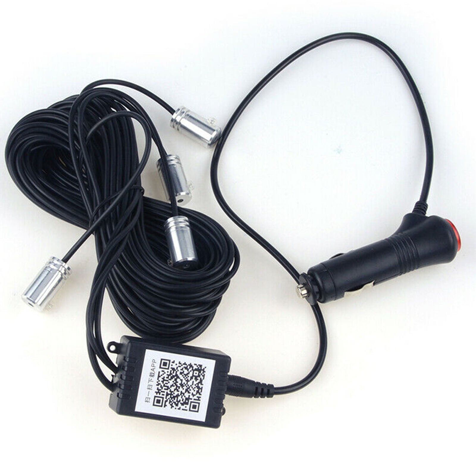 5M RGB LED Car Interior Fiber Optic Neon EL Wire Strip Light Atmosphere APP