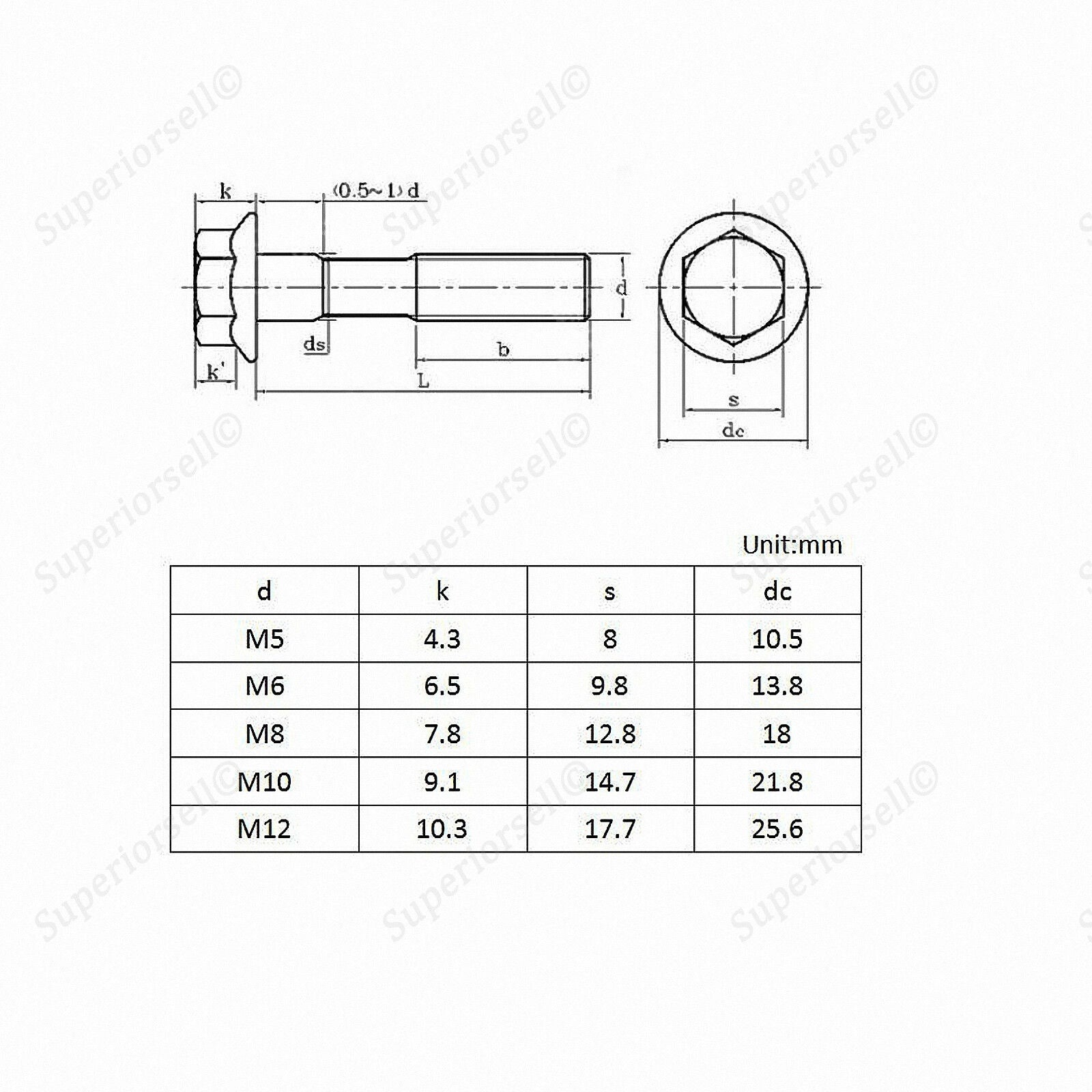 30Pcs M5*8~25mm Flange Hexagon Head Serrated Bolts Set Screws Kit- 304 Stainless