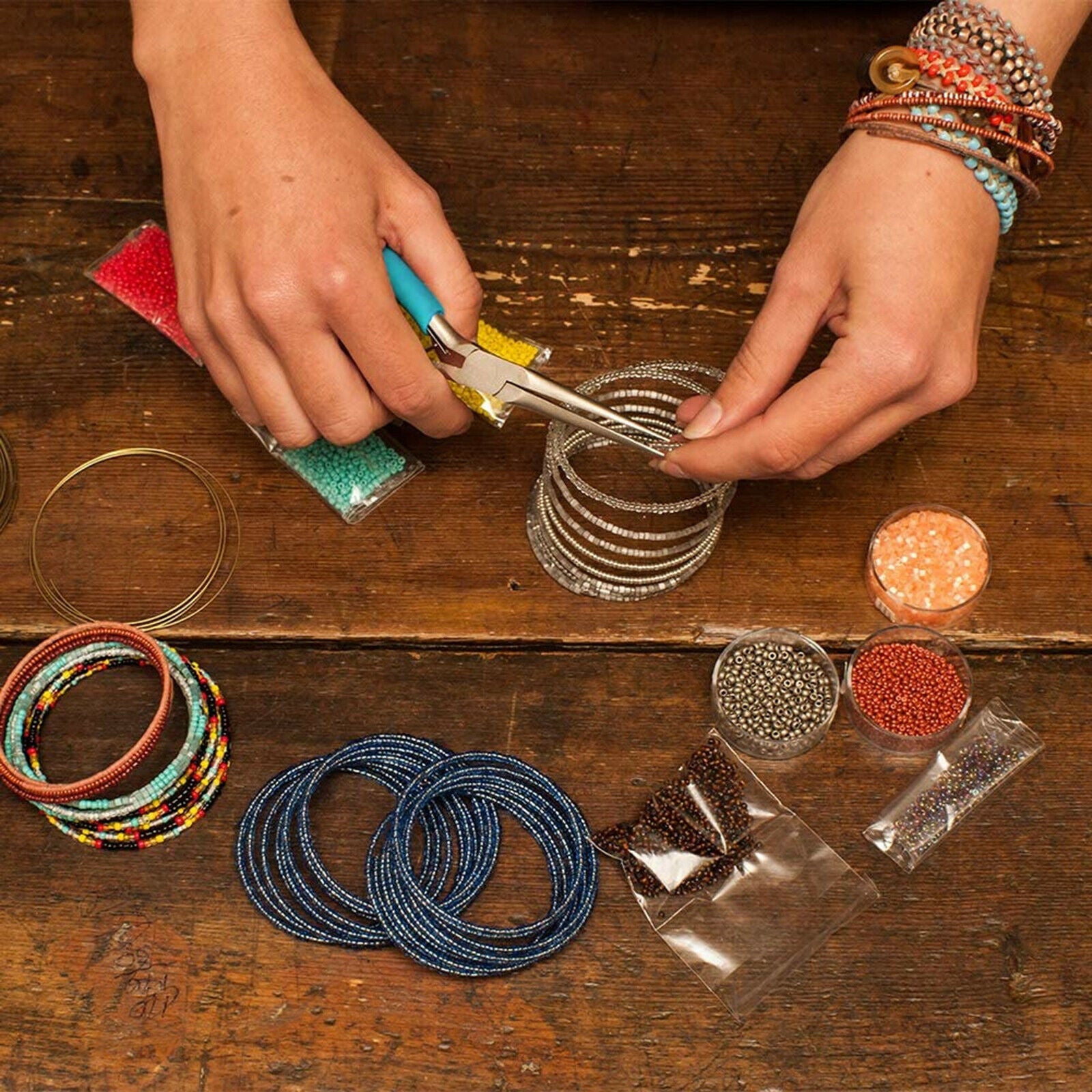 3pcs  Jewelry Beads Making Tools Pliers Bead Line Kits De