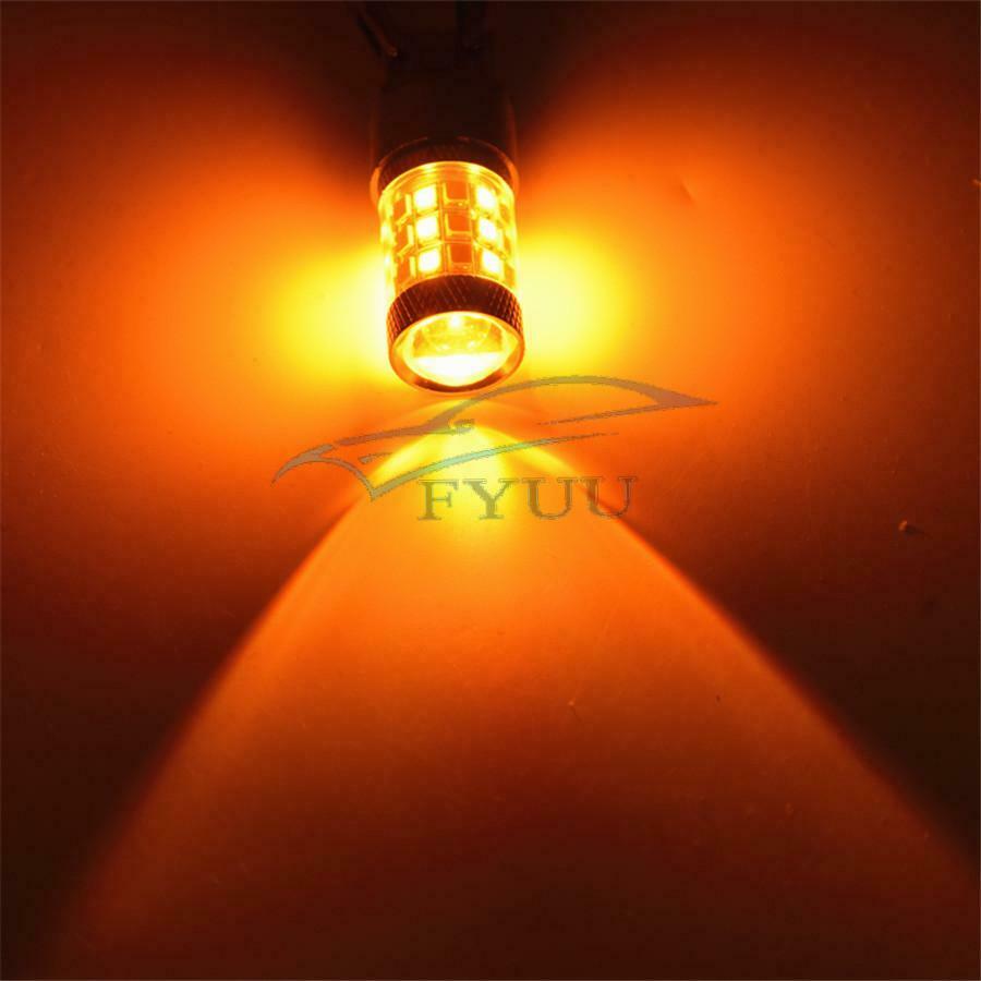 2x Turn Signal Light Bulbs 2835 SMD Dual Color White/Amber LED Replacement Bulbs