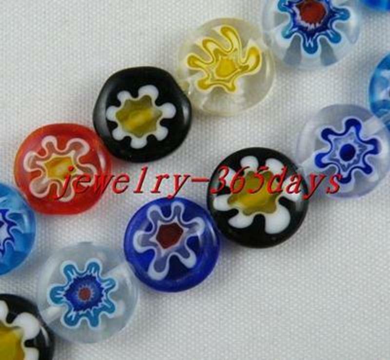 55pcs Glass Mixed Flat Spacer Beads Findings 10x4mm P418