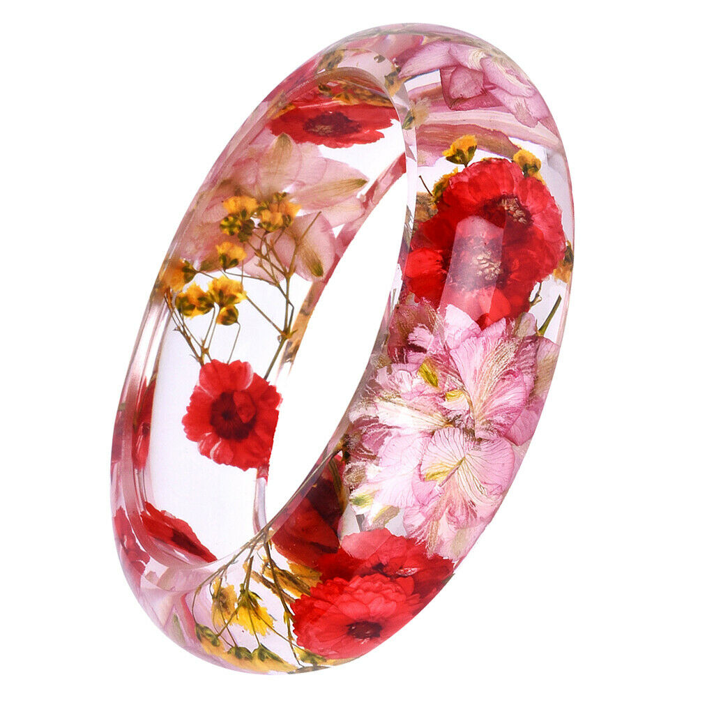 Dry Flower Wrist Bracelet Shiny Clear Bracelet for Woman Gift