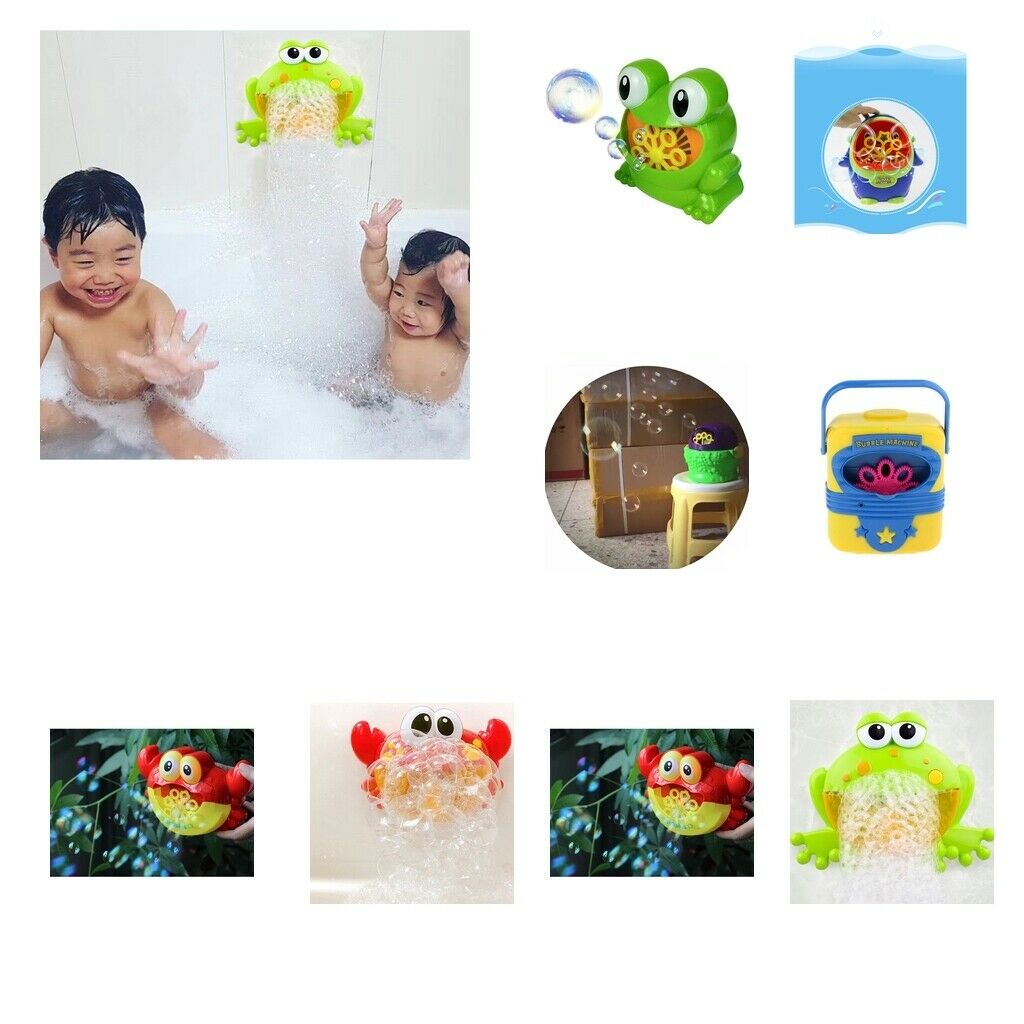 Portable Cute Frog Shape Automatic   Blower Kids Toys Green