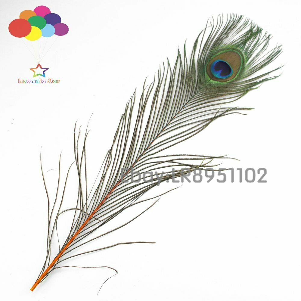 Peacock Feathers 100 Pcs / lot Length 40-45 CM Beautiful orange Diy Jewelry Deco