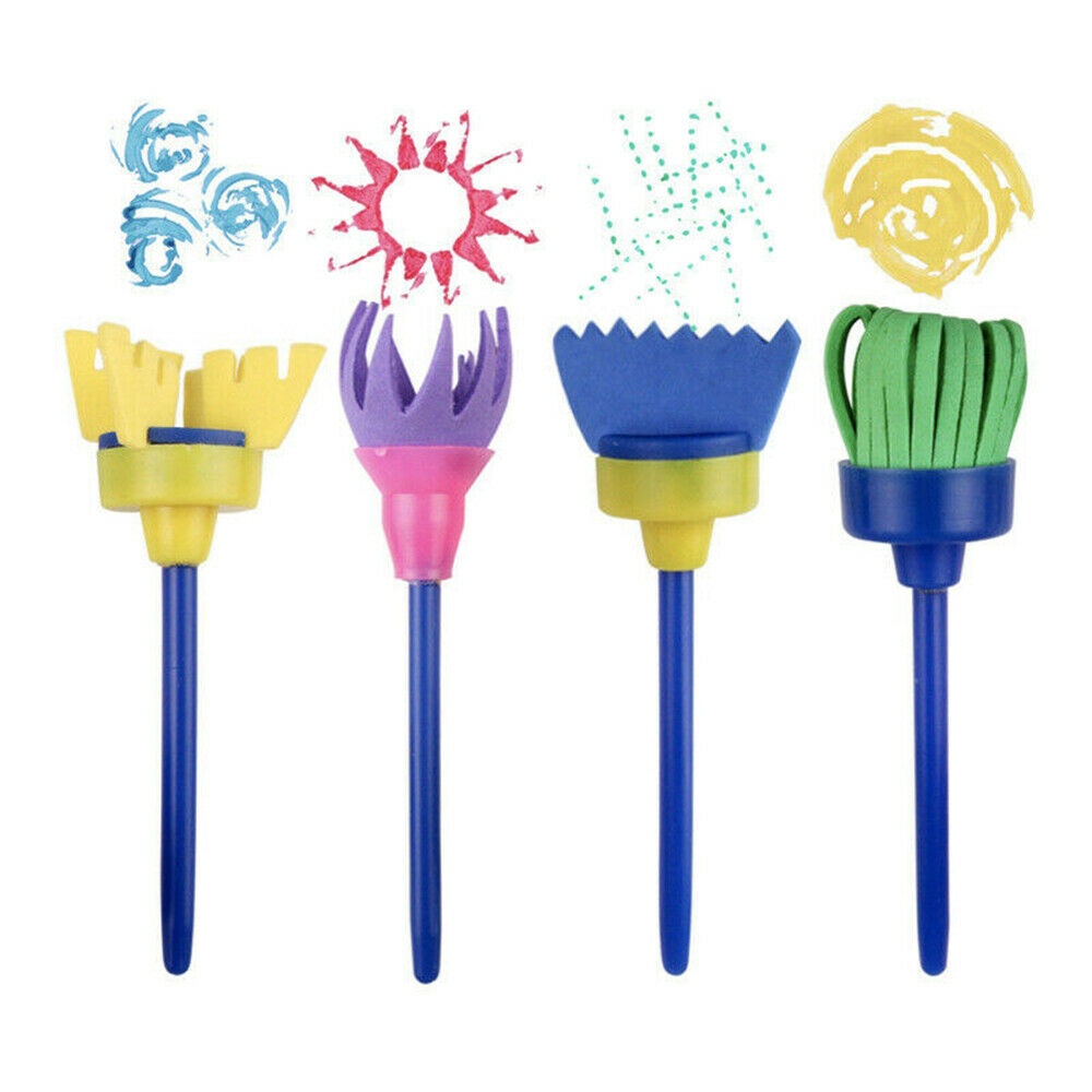 25pcs Kid Painting Brushes Sponges Paint Apron Brush Set for Children Toddler