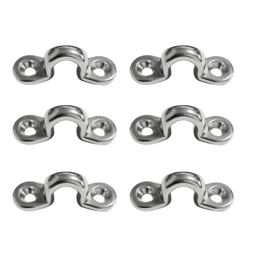 6 Pieces Stainless Steel Boat Kayak Marine Top Pad Eye Straps Tie Down Loops