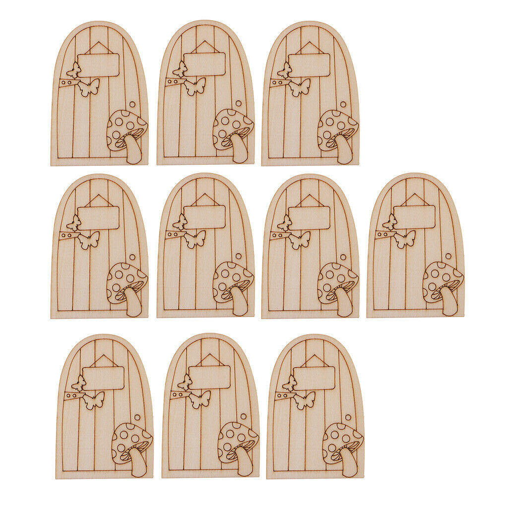 20pcs Magical Fairy Door Garden House Wooden Plaque Mini Sign