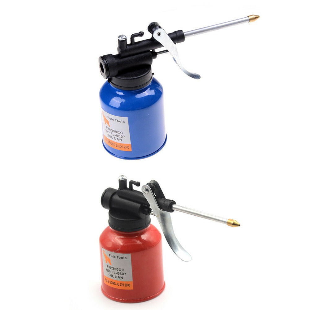 High Pressure 250ml Lubrication Feed Oil Can Spray Gun Pot Pump Action Oiler  Re