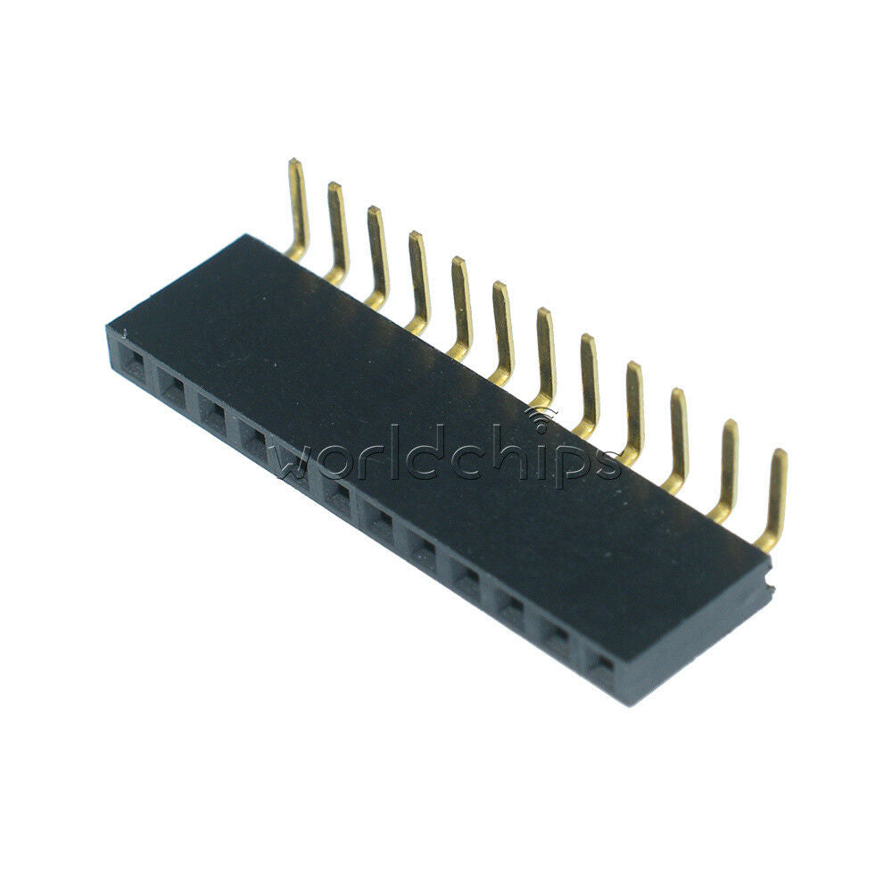 20PCS pitch 1x12Pin Header Right Angle Female Single Row Socket Connector 2.54mm